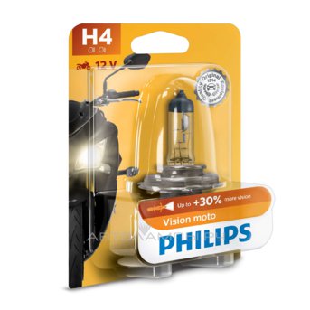 H4 12V- 60/55W (P43t) ( +30% �����) Vision Moto 12342PRBW