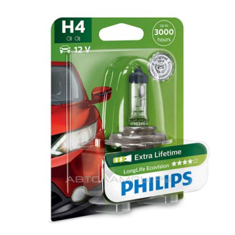 H4 12V- 60/55W (P43t) (������. ���� ������) LongLife EcoVision ������� (1��) 12342LLECOB1